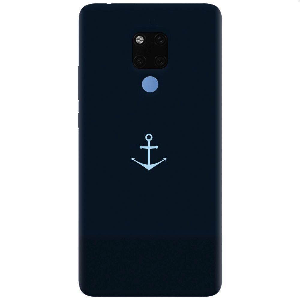 Husa silicon pentru Huawei Mate 20X, Blue Navy Anchor Illustration Flat