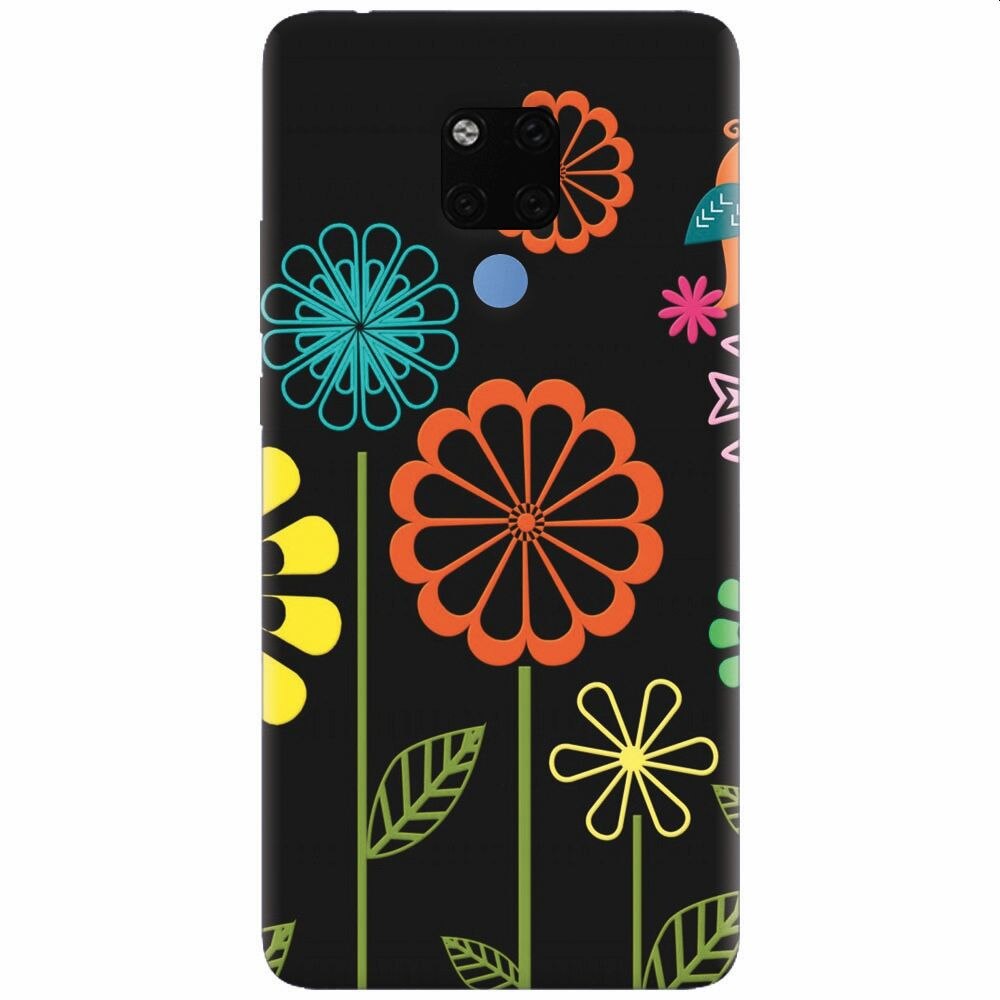 Husa silicon pentru Huawei Mate 20X, Colorful Spring Birds Flowers Vectors