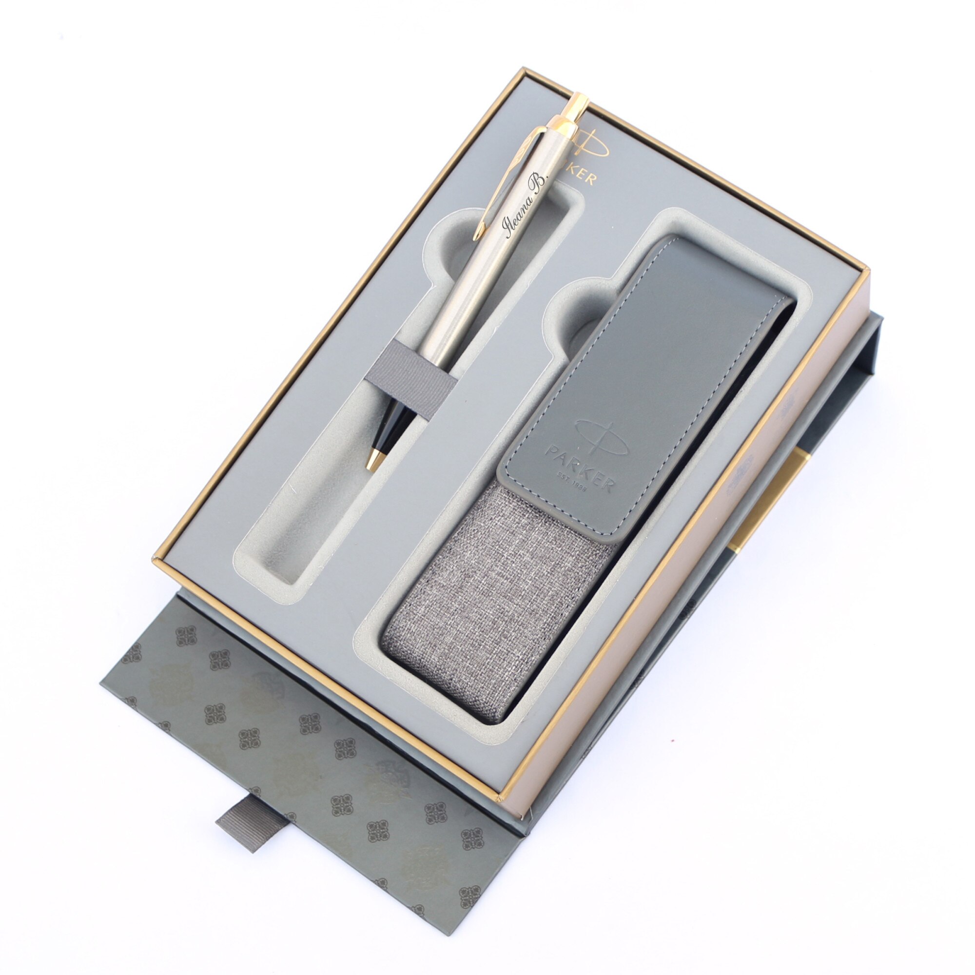 Set pix personalizat Parker IM si etui personalizat