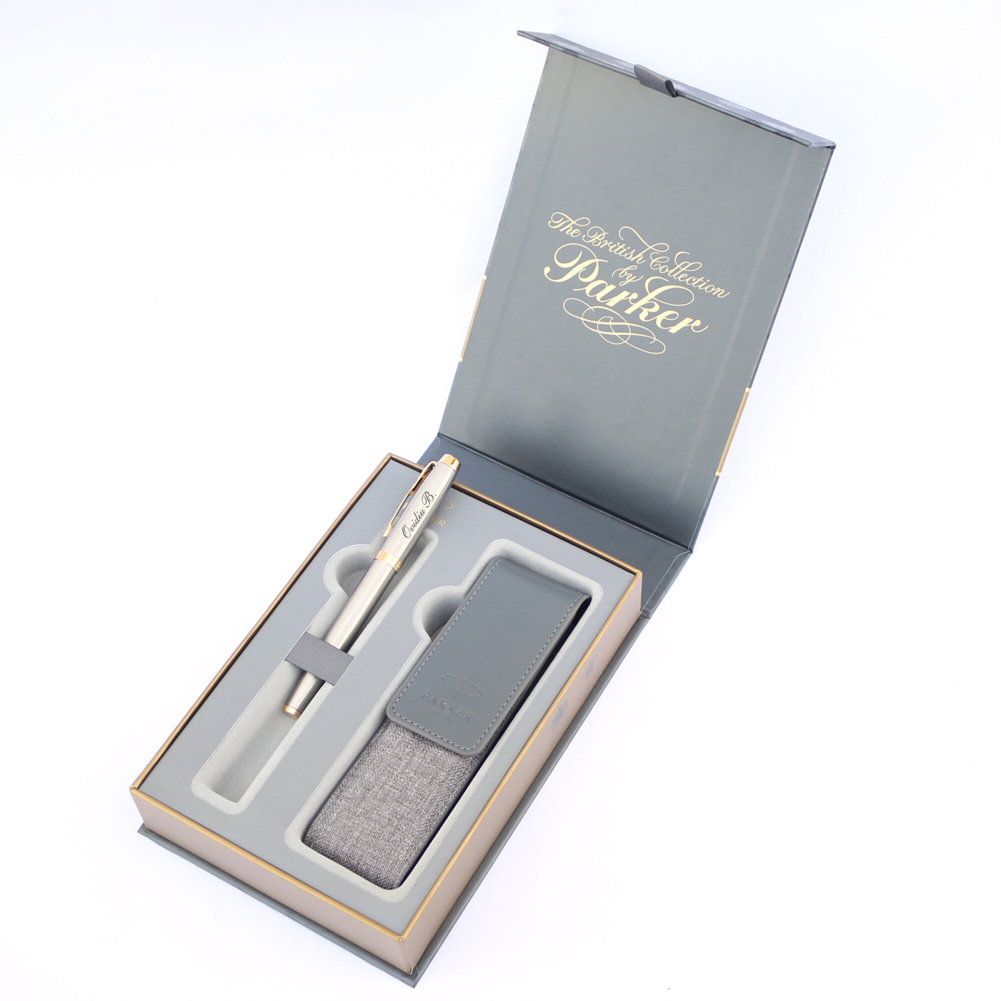 Set stilou personalizat Parker IM Royal si etui