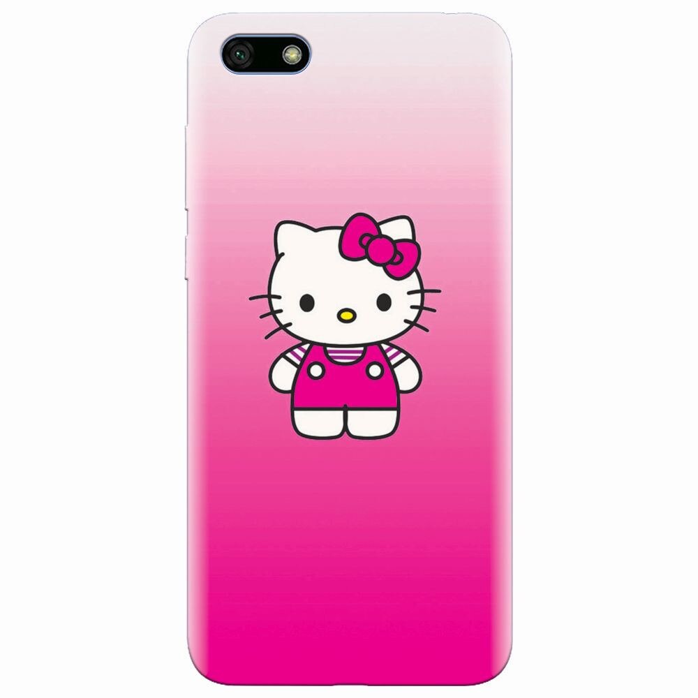 Husa silicon pentru Huawei Y5 2018, Cute Pink Catty
