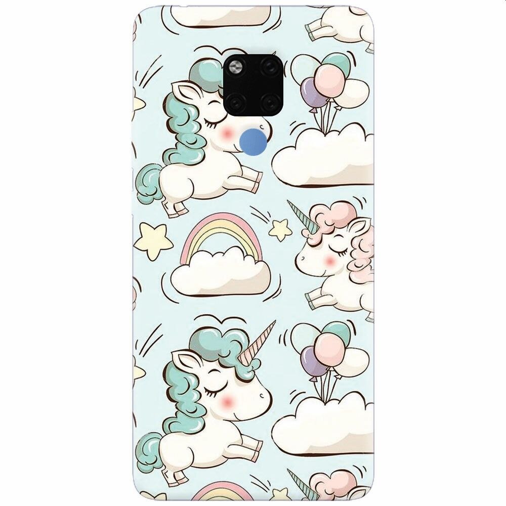 Husa silicon pentru Huawei Mate 20X, Unicorns And Clouds