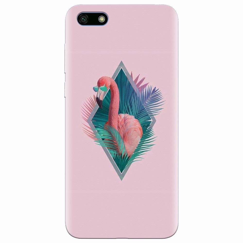 Husa silicon pentru Huawei Y5 2018, Flamingo With Sunglass