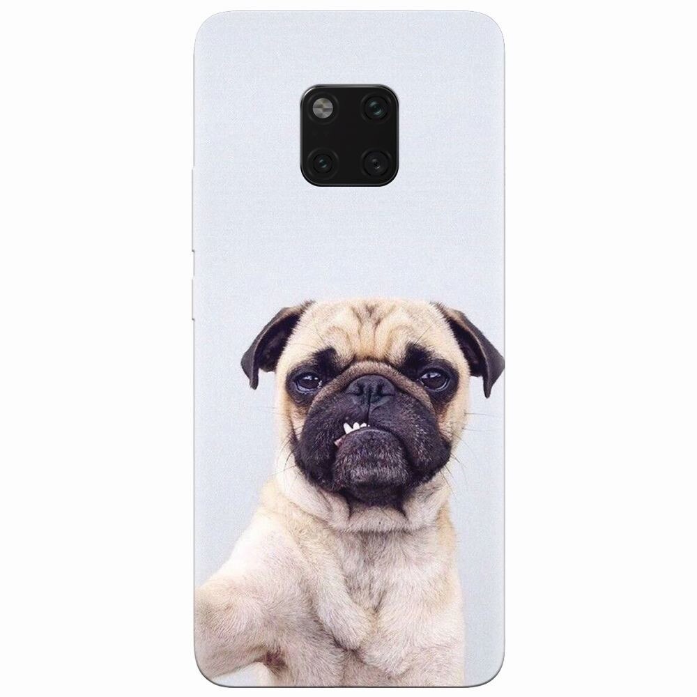 Husa silicon pentru Huawei Mate 20 Pro, Simple Pug Selfie