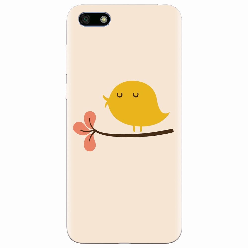 Husa silicon pentru Huawei Y5 2018, Flat Minimal Cute Bird Illustration