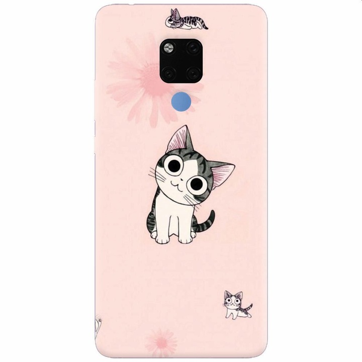 Силиконов кейс съвместим с Huawei Mate 20X, Cute Cat 101
