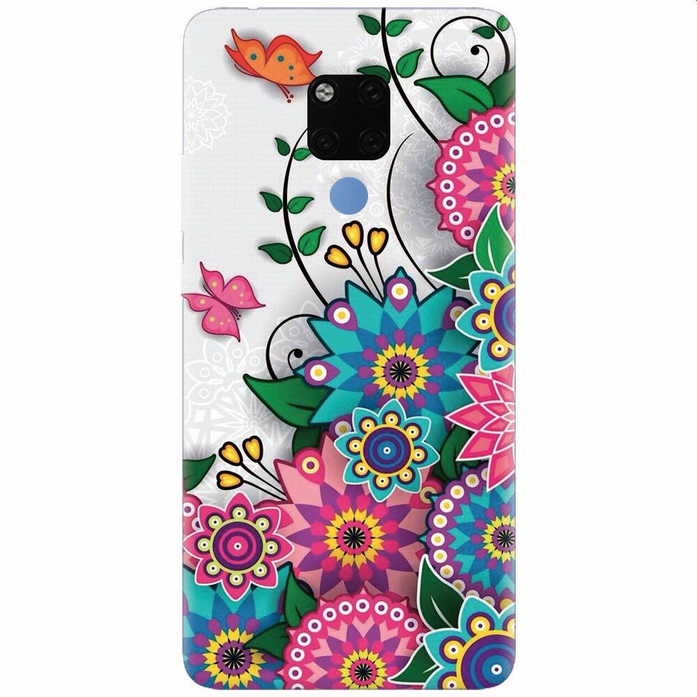Husa silicon pentru Huawei Mate 20X, Mandala Flowers
