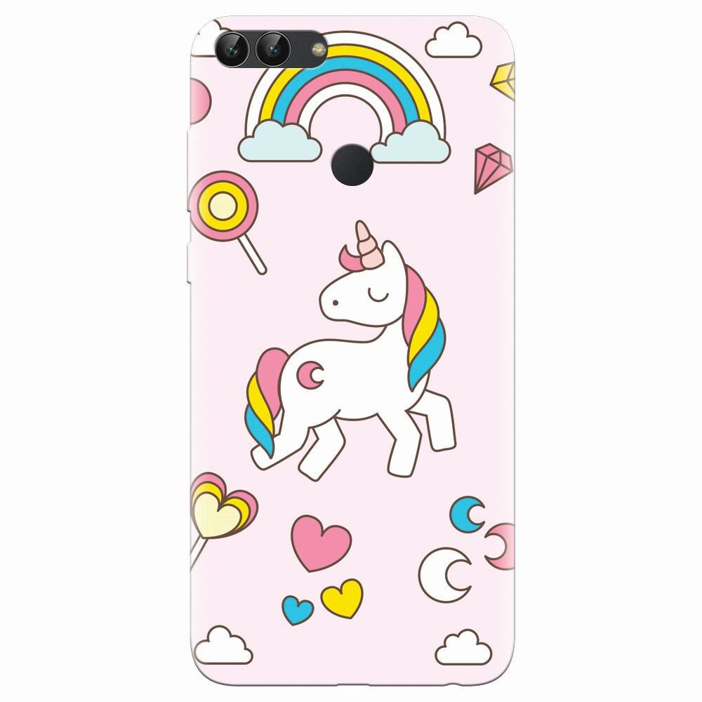 Husa silicon pentru Huawei P Smart, Cute Unicorn