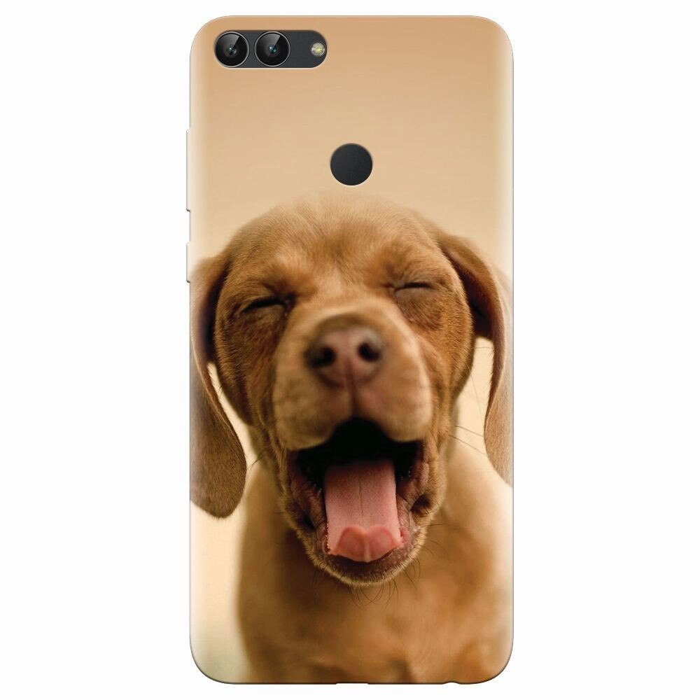 Husa silicon pentru Huawei P Smart, Cute Yawning Puppy