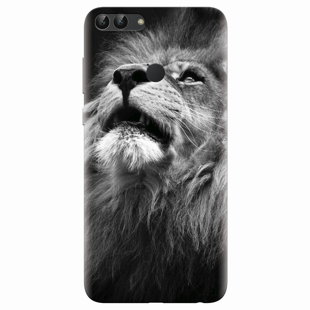 Husa silicon pentru Huawei P Smart, Majestic Lion Portrait