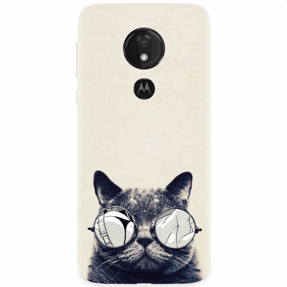Husa silicon pentru Motorola Moto G7 Power, Cool Cat Glasses