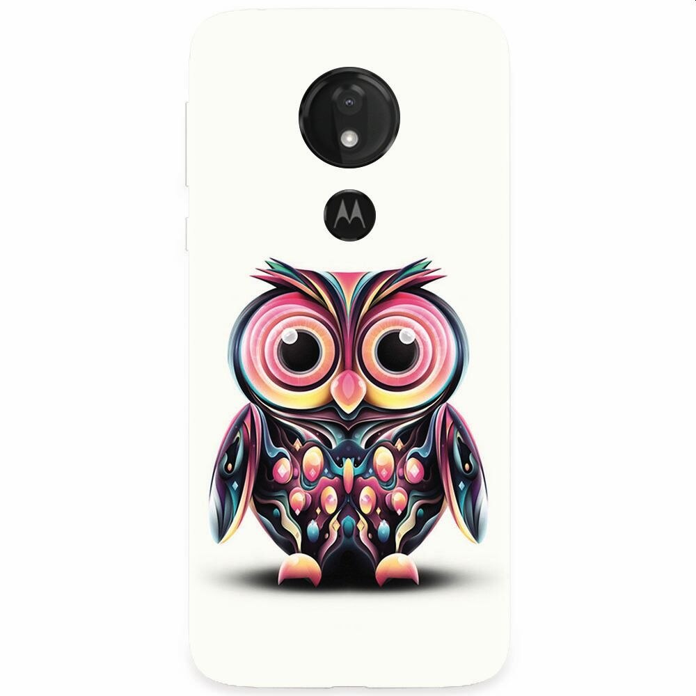 Husa silicon pentru Motorola Moto G7, Colorful Owl Illustration