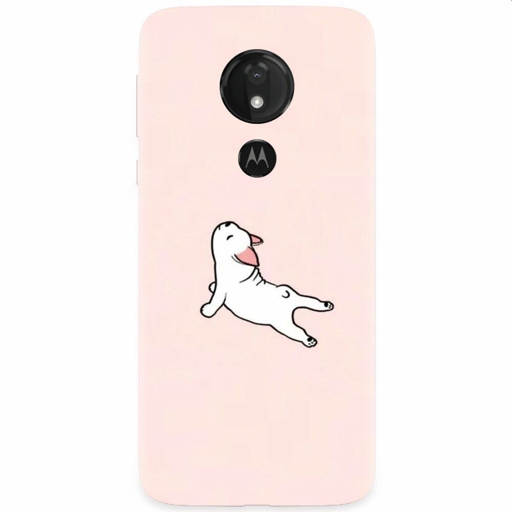 Husa silicon pentru Motorola Moto G7 Power, Cute Dog Streching