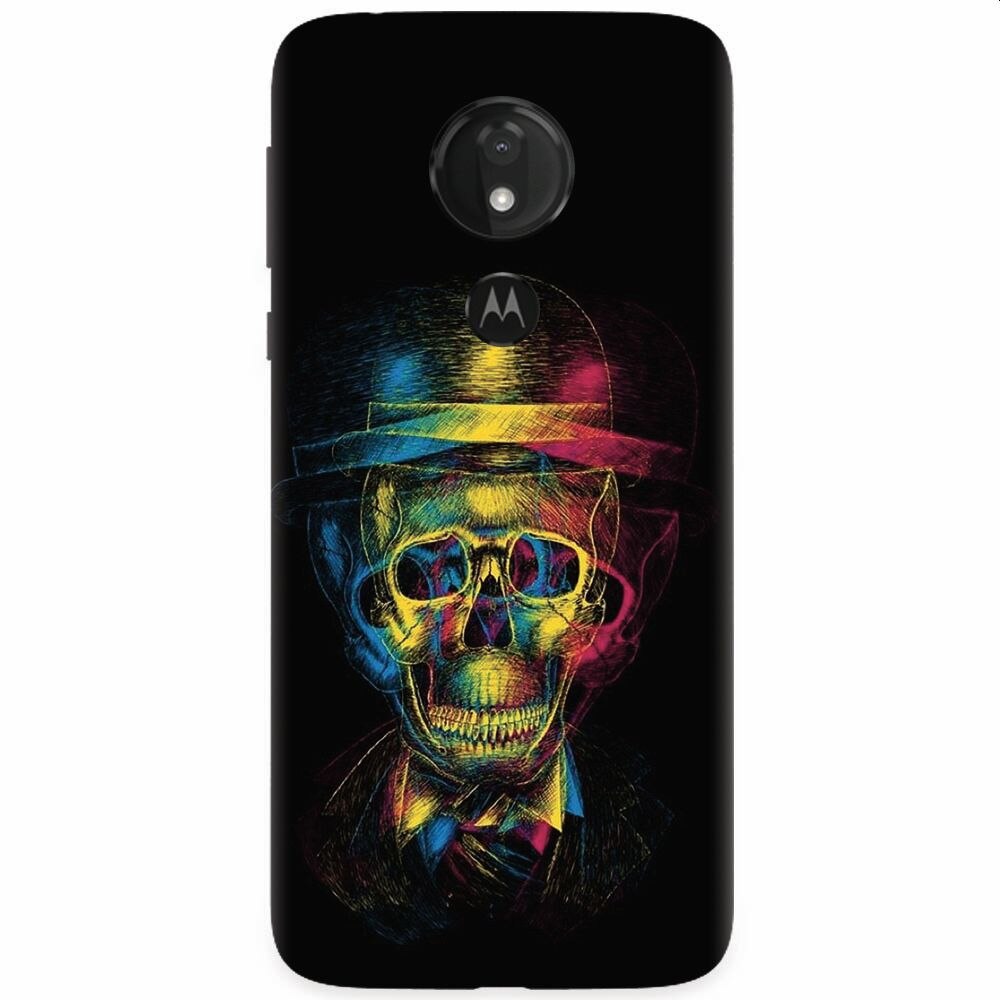 Husa silicon pentru Motorola Moto G7 Power, Colorfull skull 3d
