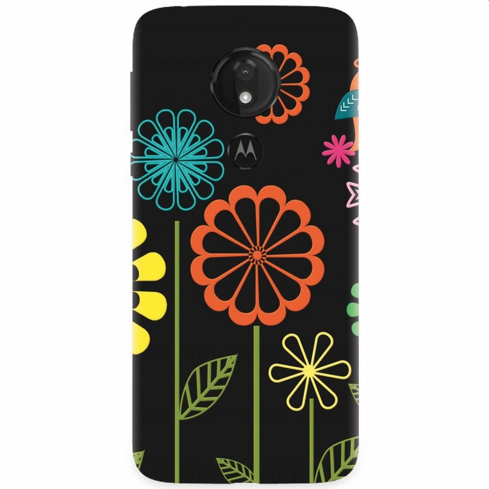 Husa silicon pentru Motorola Moto G7 Power, Colorful Spring Birds Flowers Vectors