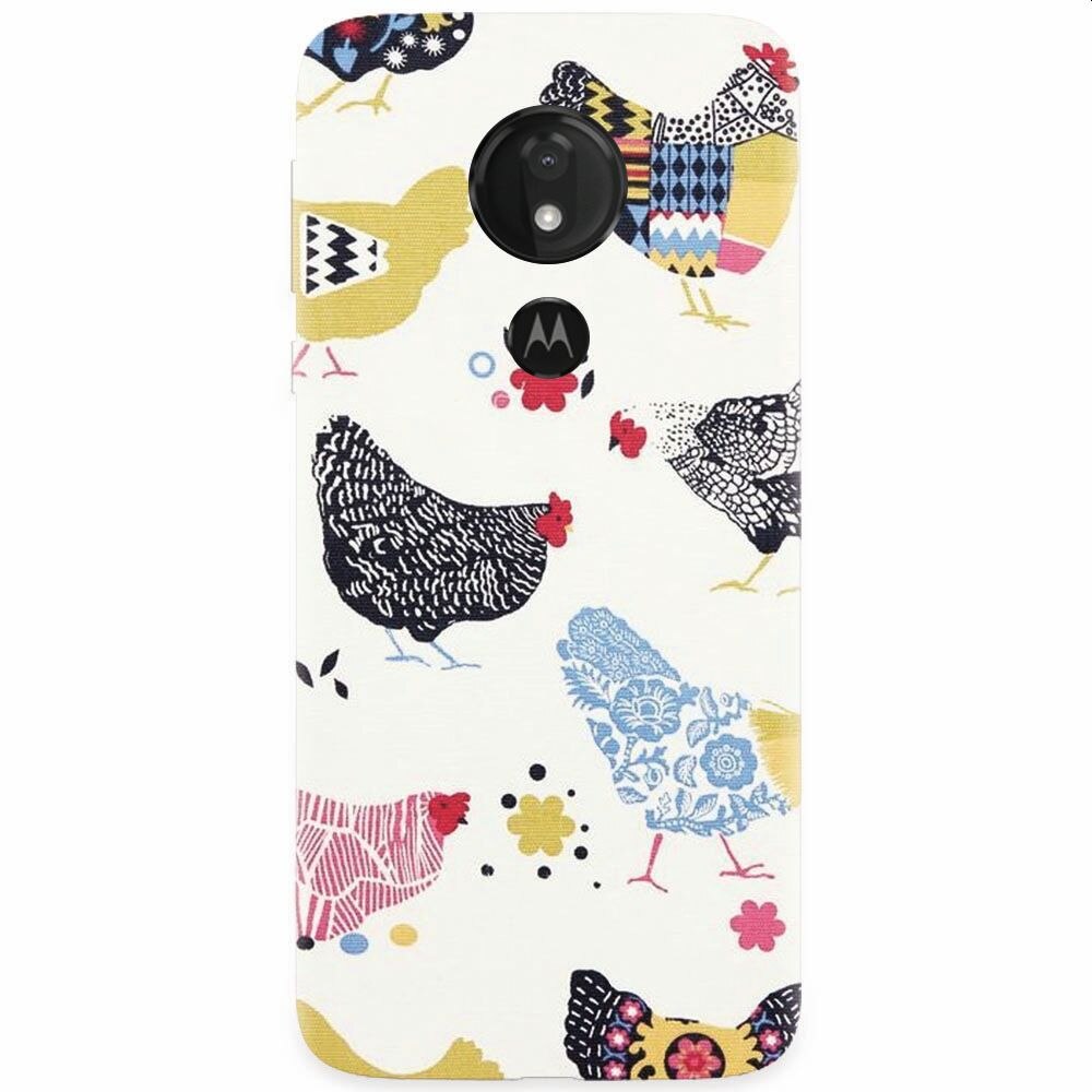 Husa silicon pentru Motorola Moto G7 Power, Chickens