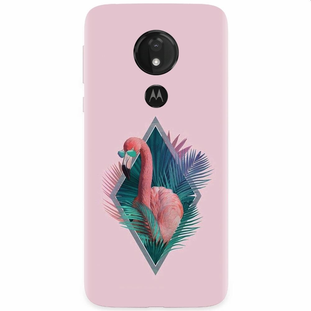 Husa silicon pentru Motorola Moto G7, Flamingo With Sunglass