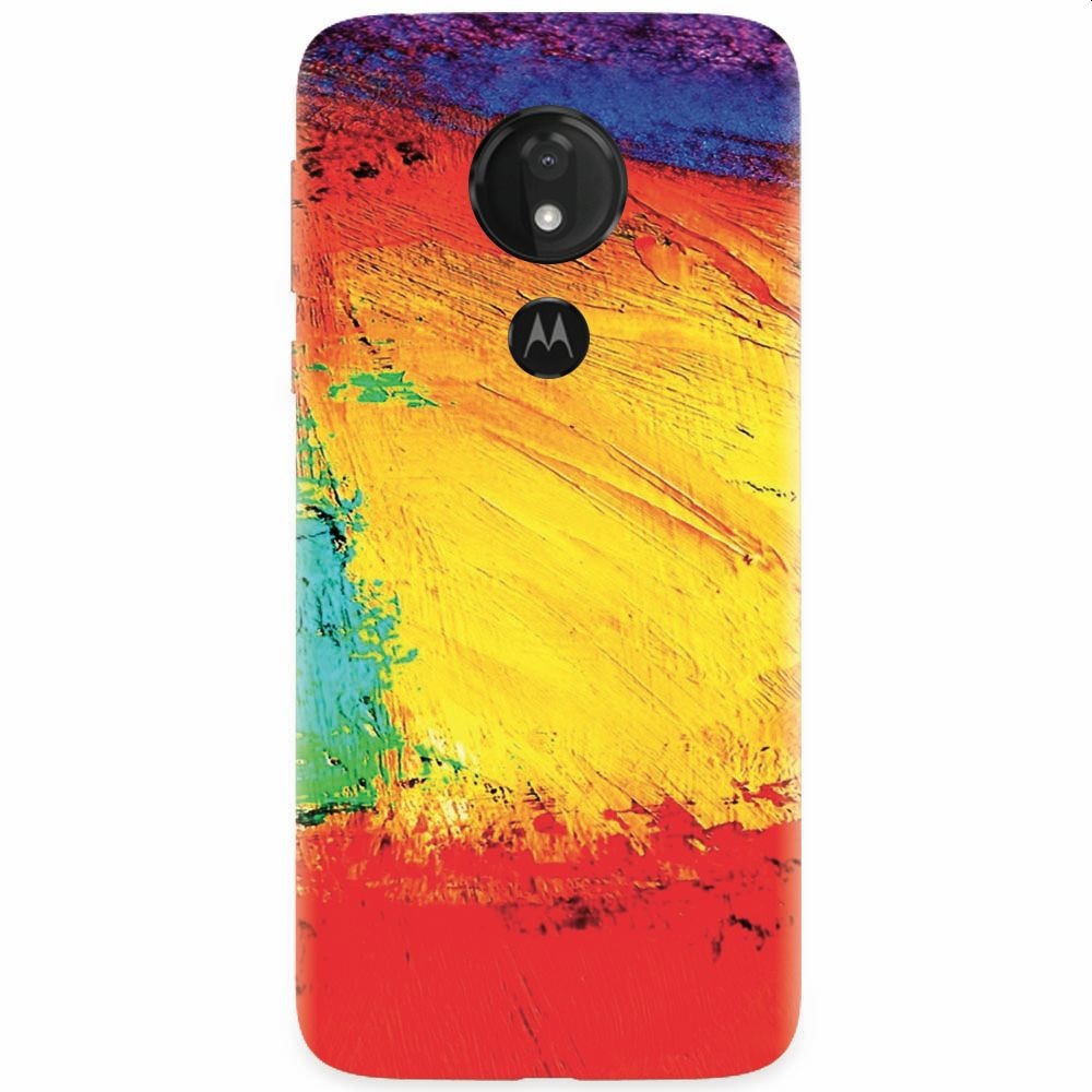 Husa silicon pentru Motorola Moto G7 Power, Colorful Dry Paint Strokes Texture