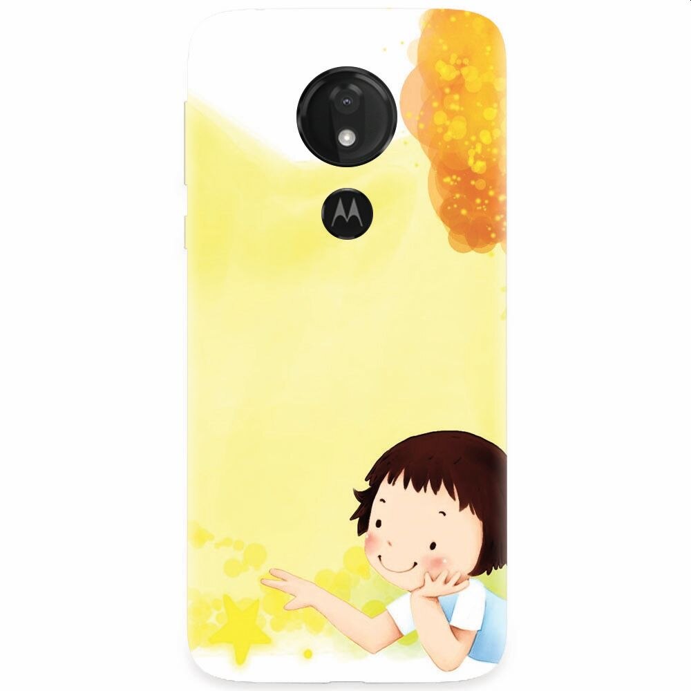 Husa silicon pentru Motorola Moto G7 Power, Child Autumn Paint Hd