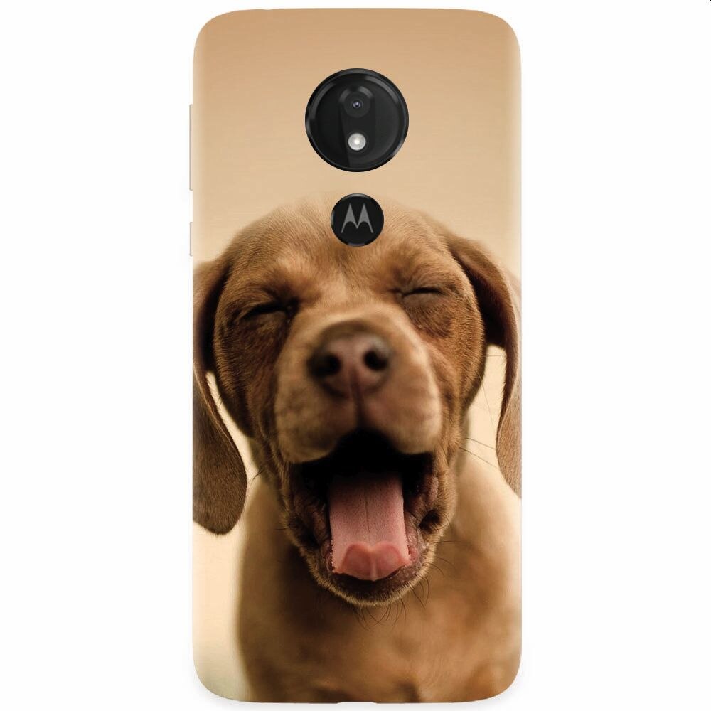 Husa silicon pentru Motorola Moto G7 Power, Cute Yawning Puppy