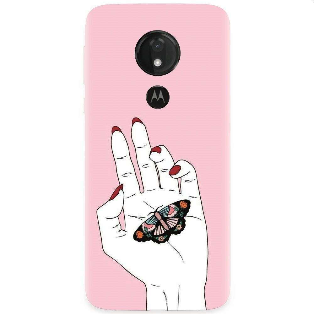 Husa silicon pentru Motorola Moto G7 Power, Butterfly In Hand