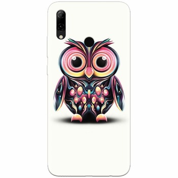 Husa silicon pentru Huawei P Smart Z, Colorful Owl Illustration Husa silicon pentru Huawei P Smart Z, Colorful Owl Illustration