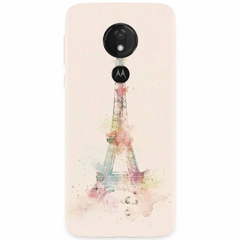 Husa silicon pentru Motorola Moto G7 Power, Eiffel Tower 001 Husa silicon pentru Motorola Moto G7 Power, Eiffel Tower 001