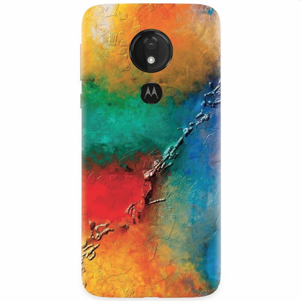 Husa silicon pentru Motorola Moto G7 Power, Colorful Wall Paint Texture