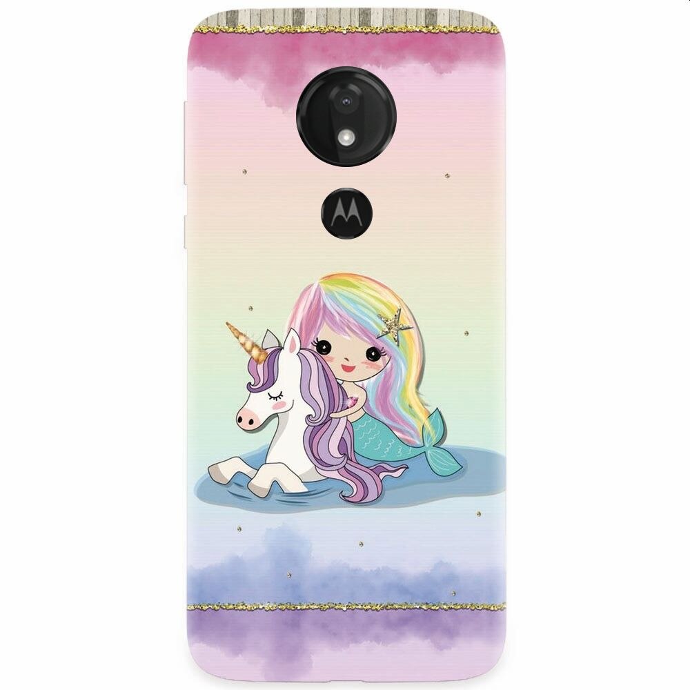 Husa silicon pentru Motorola Moto G7 Power, Mermaid Unicorn Play