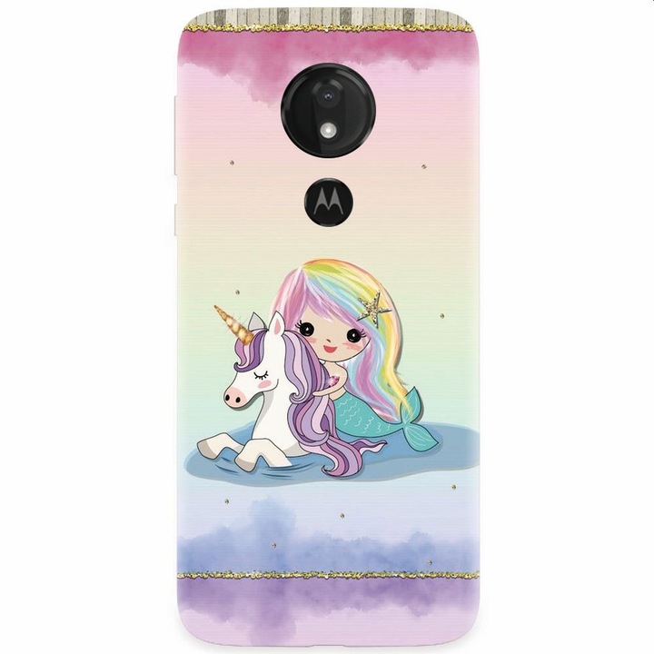 Силиконов калъф за Motorola Moto G7, Mermaid Unicorn Play