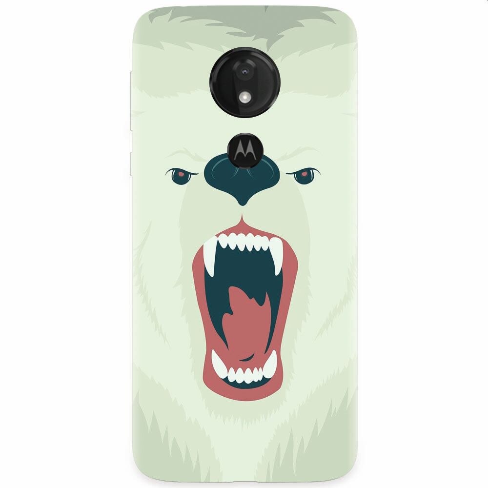 Husa silicon pentru Motorola Moto G7, Fierce Polar Bear Winter