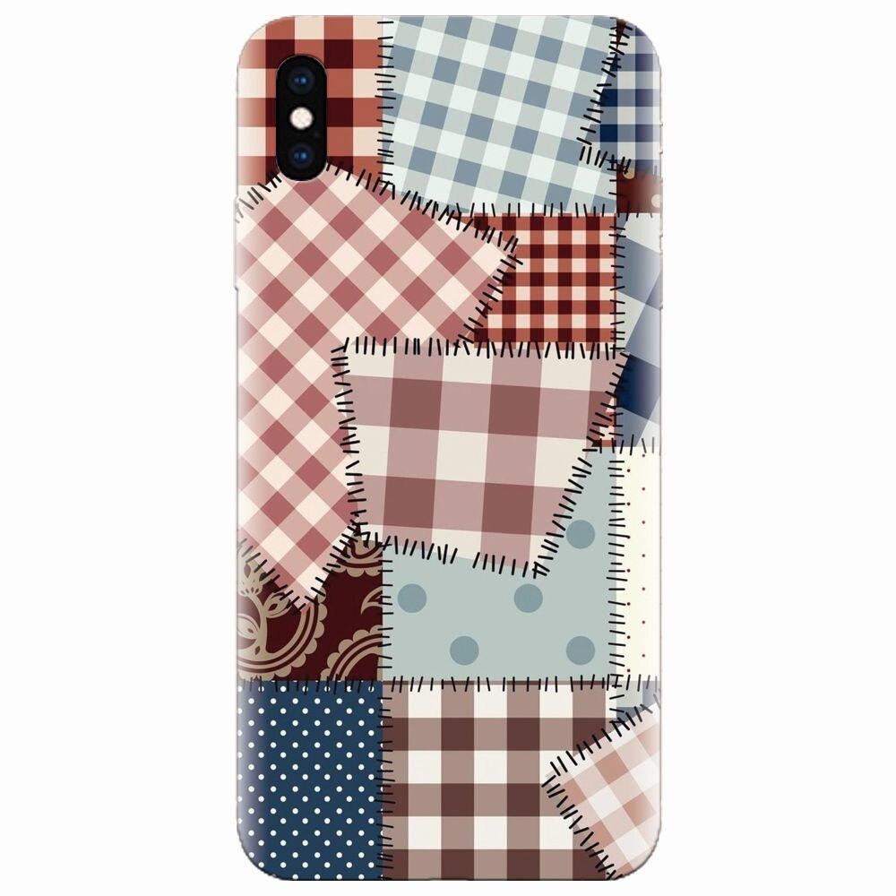 Husa silicon pentru Apple Iphone XS, Patchwork Vector