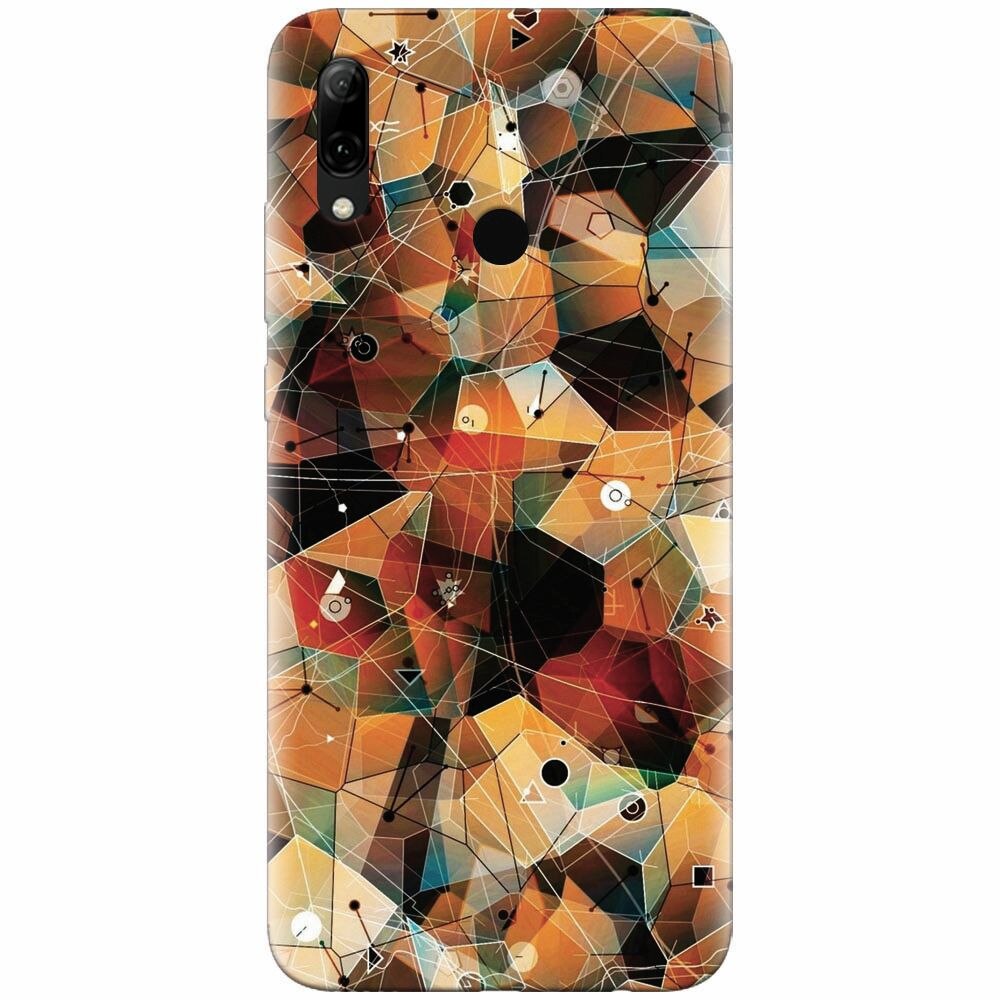 Husa silicon pentru Huawei P Smart Z, Abstract Triangles Connected Lines