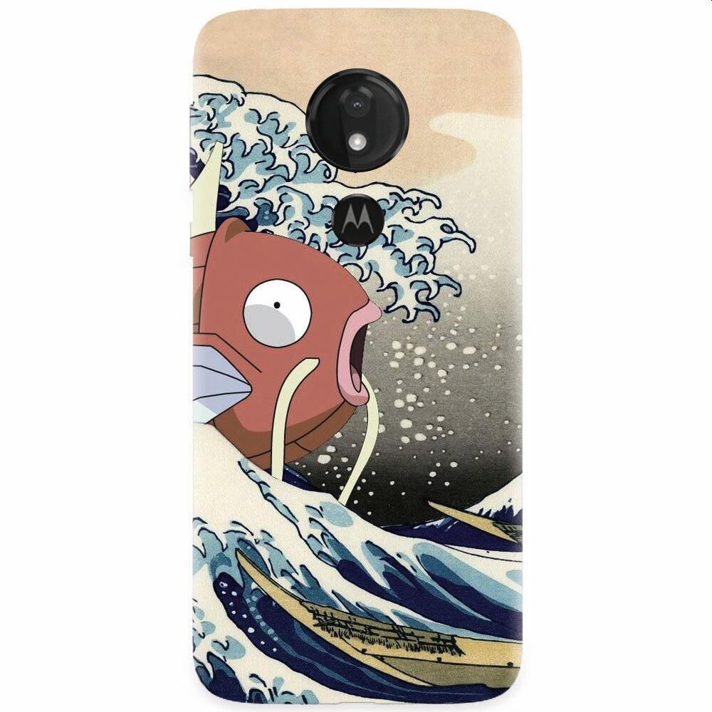 Husa silicon pentru Motorola Moto G7 Power, Great Wave Fish