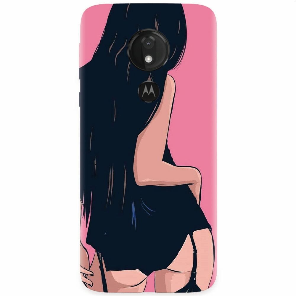 Husa silicon pentru Motorola Moto G7 Power, Girl With Long Hair