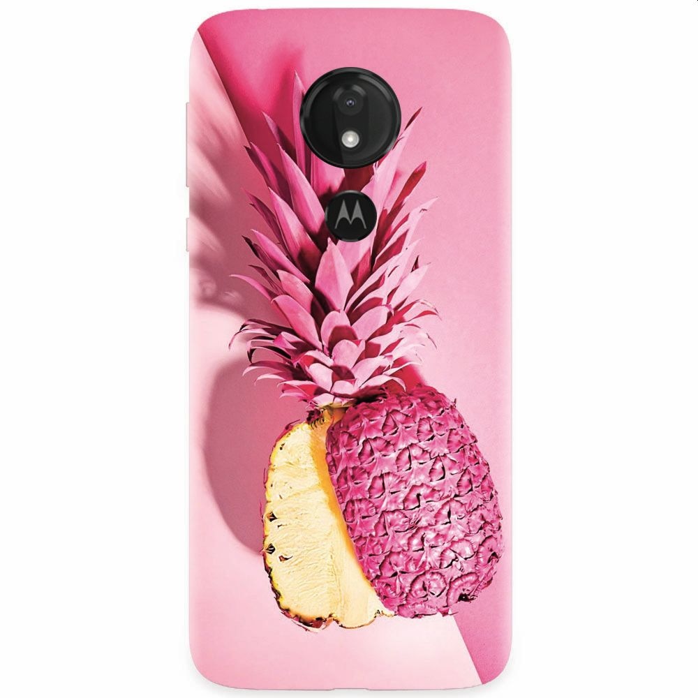 Husa silicon pentru Motorola Moto G7, Pink Pineapple