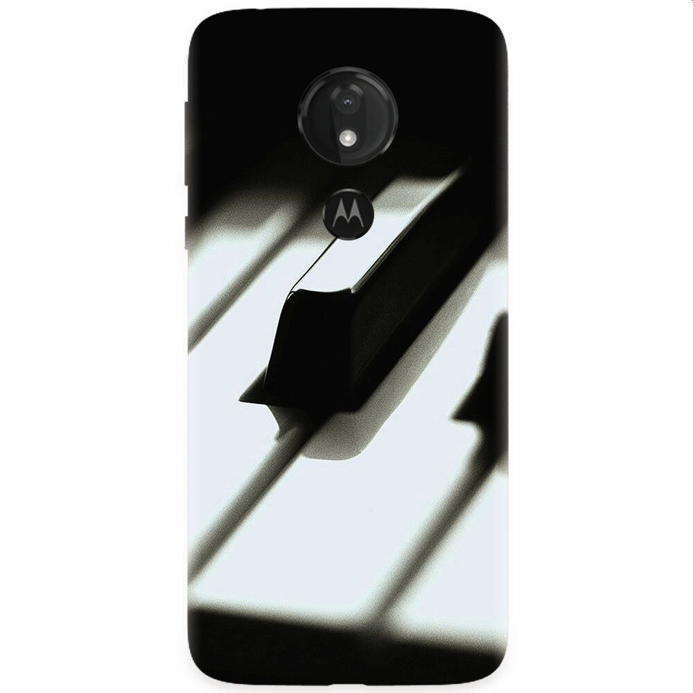 Husa silicon pentru Motorola Moto G7, Piano Key Close Up Macro