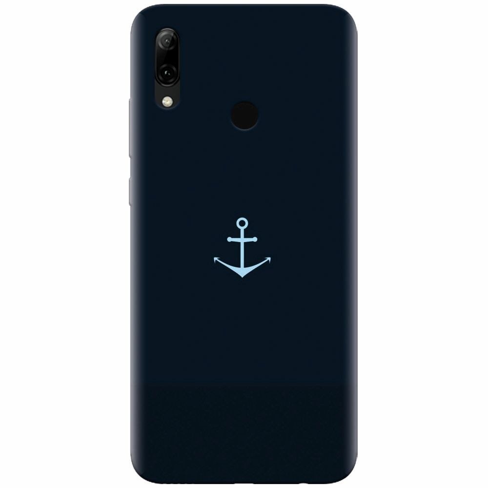 Husa silicon pentru Huawei P Smart Z, Blue Navy Anchor Illustration Flat