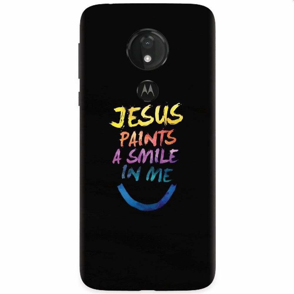 Husa silicon pentru Motorola Moto G7 Power, Jesus Paints A Smile In Me