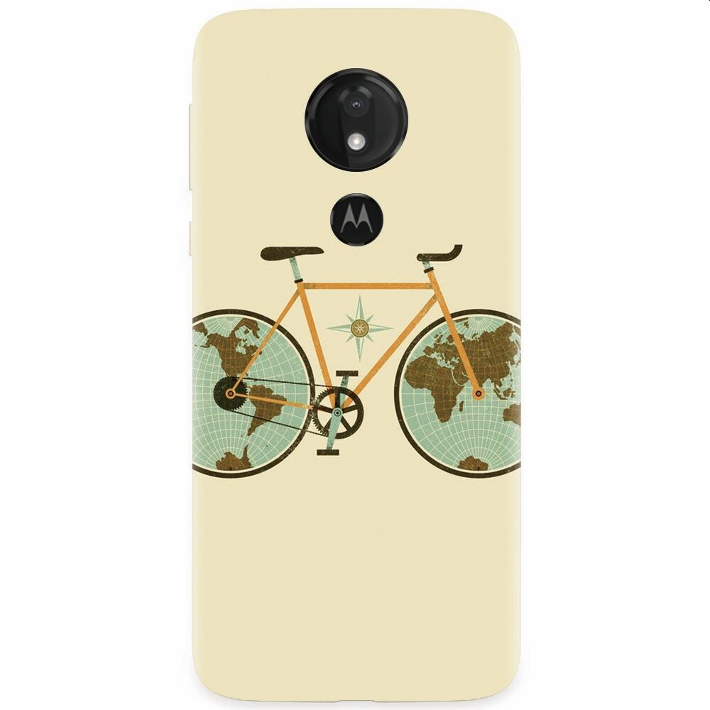 Husa silicon pentru Motorola Moto G7 Power, Retro Bicycle Illustration