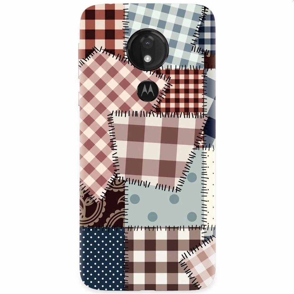 Husa silicon pentru Motorola Moto G7, Patchwork Vector