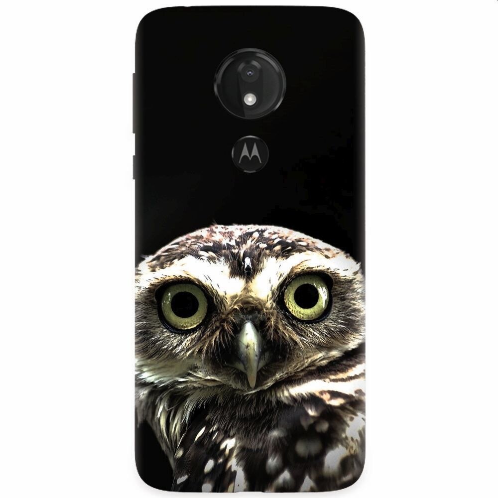 Husa silicon pentru Motorola Moto G7 Power, Owl In The Dark