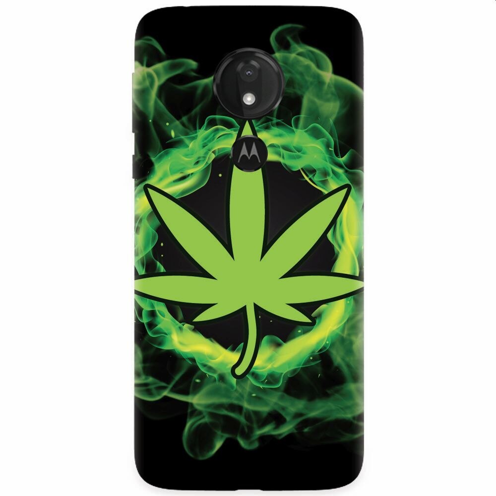Husa silicon pentru Motorola Moto G7 Power, GreenFlames