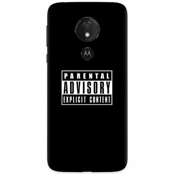 Husa silicon pentru Motorola Moto G7 Power, Parental Advisory Husa silicon pentru Motorola Moto G7 Power, Parental Advisory