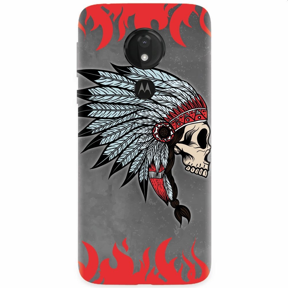 Husa silicon pentru Motorola Moto G7, Indian Skull