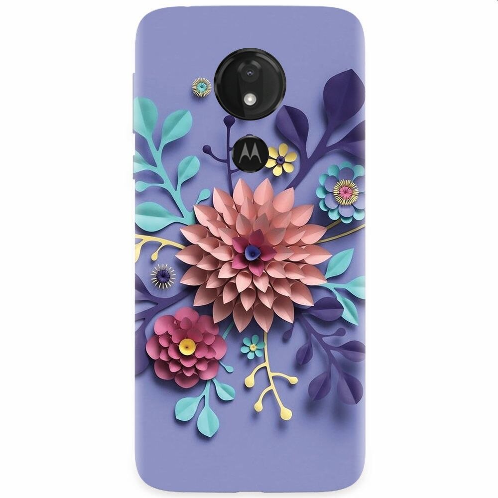 Husa silicon pentru Motorola Moto G7, Flower Artwork