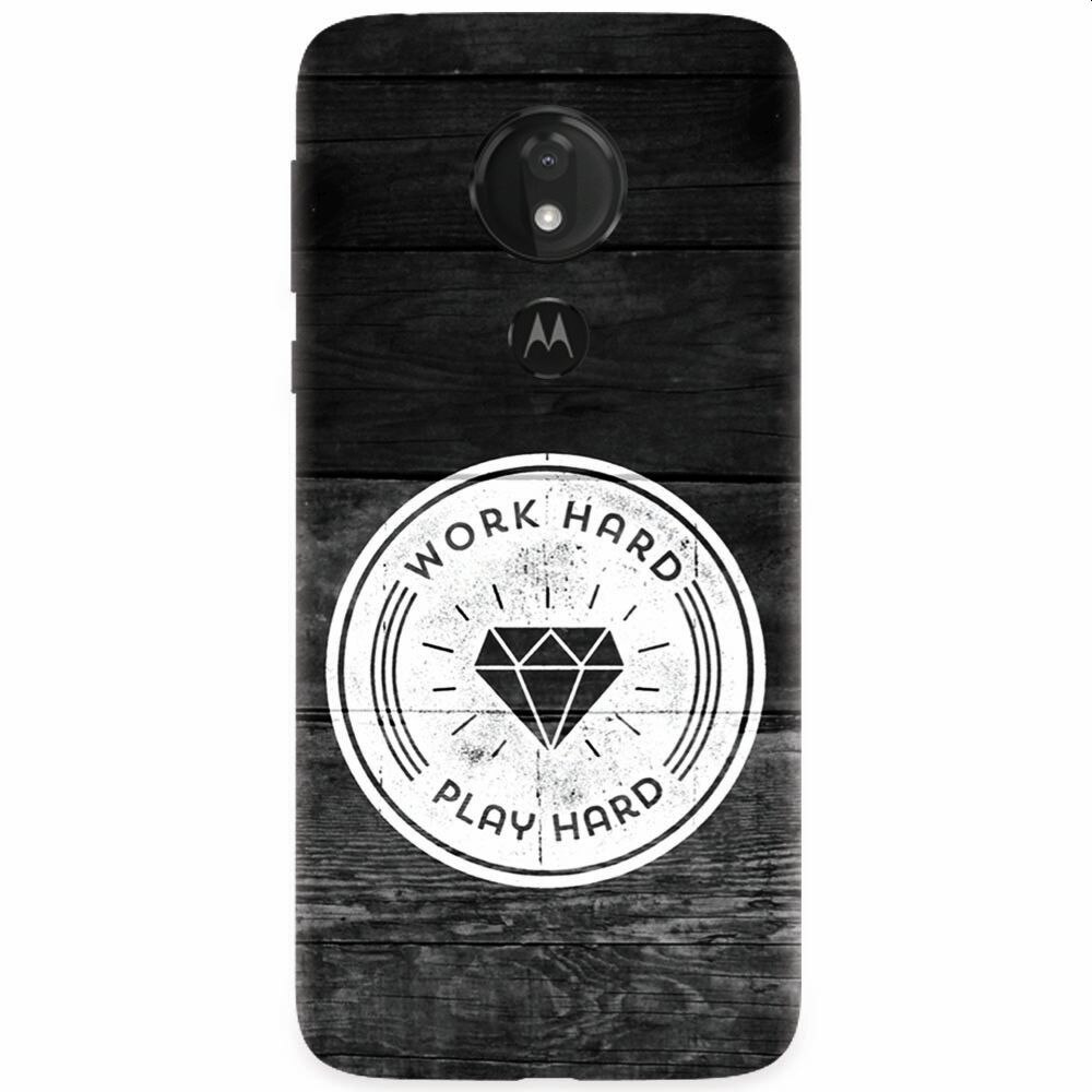 Husa silicon pentru Motorola Moto G7, Work Hard Play Hard