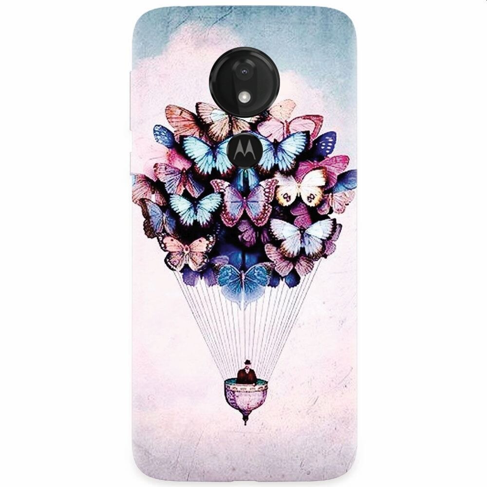 Husa silicon pentru Motorola Moto G7 Power, Butterfly Baloon