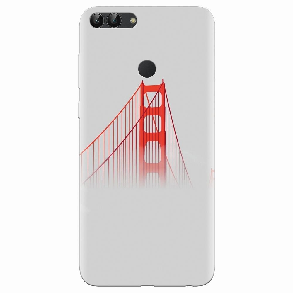 Husa silicon pentru Huawei P Smart, Red Bridge In Clouds