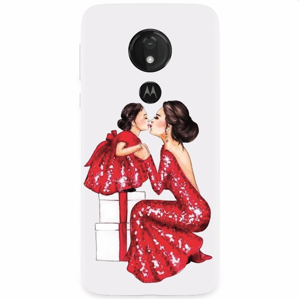 Husa silicon pentru Motorola Moto G7 Power, Double Red Dress